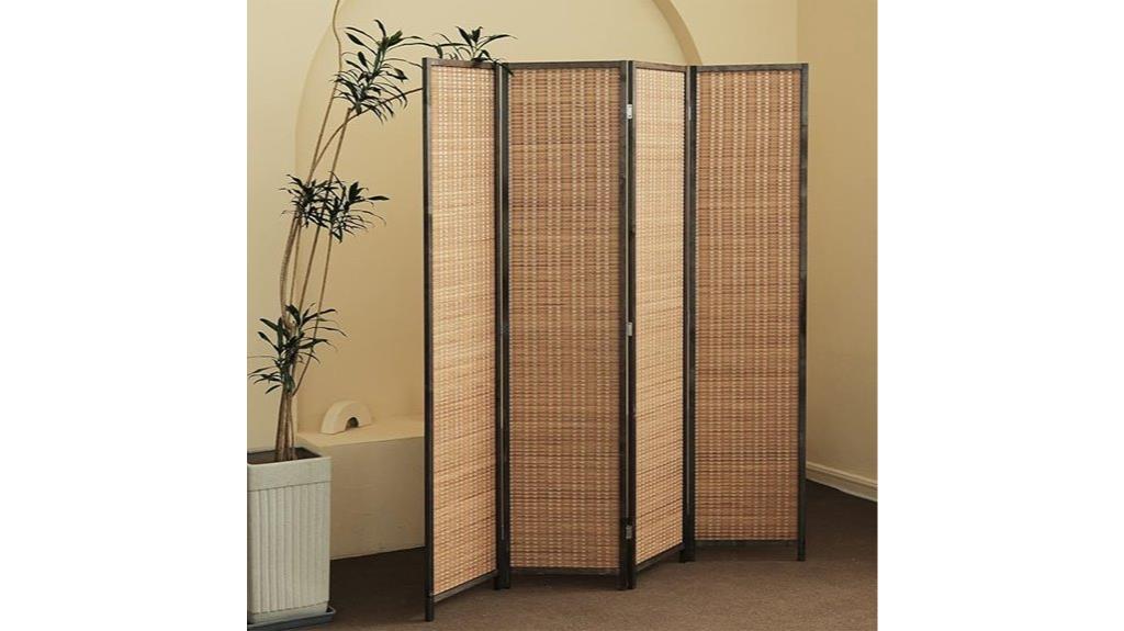 bamboo four panel divider