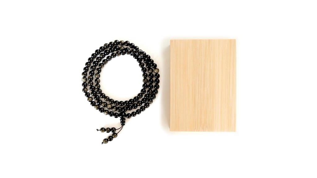black obsidian mala beads