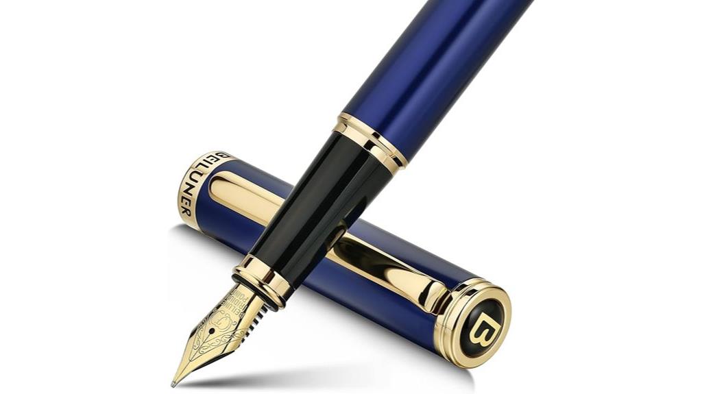 blue fountain pen gold