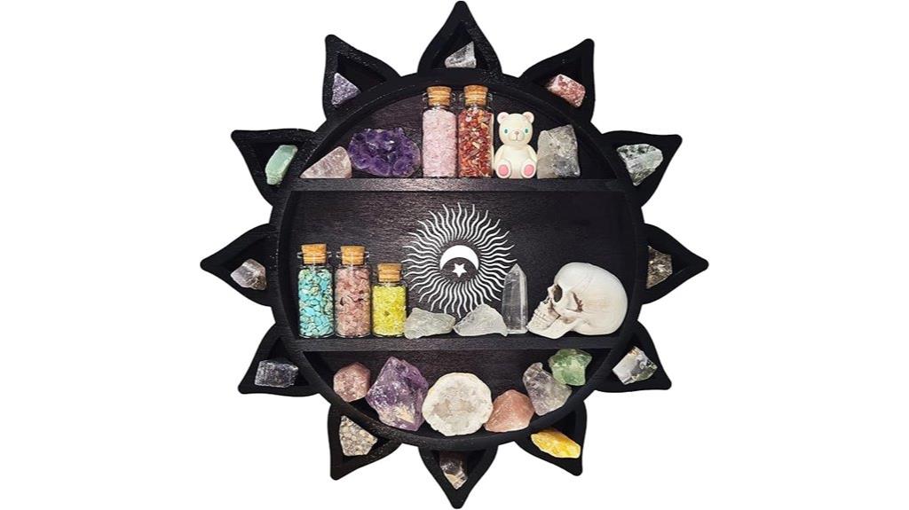 chakra moon wooden shelf