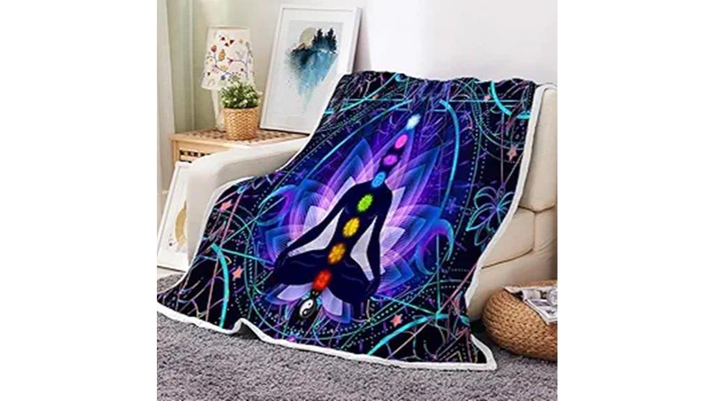chakra themed cozy blanket