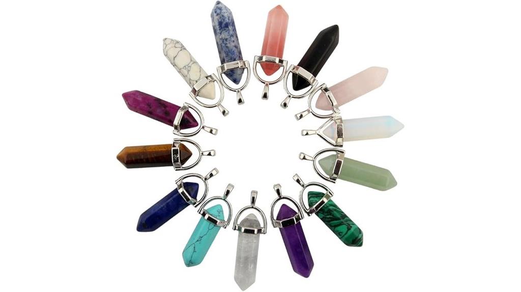 colorful chakra pendant set