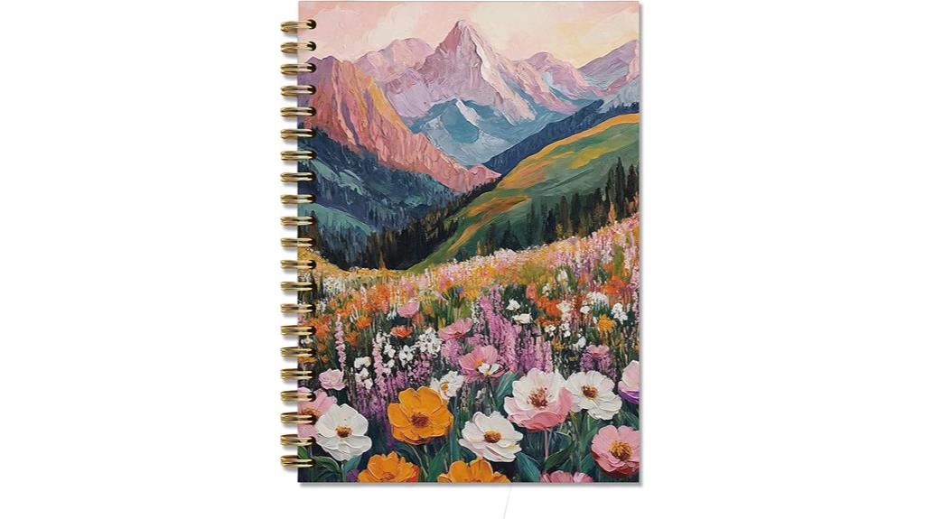 colorful mountain flower notebook