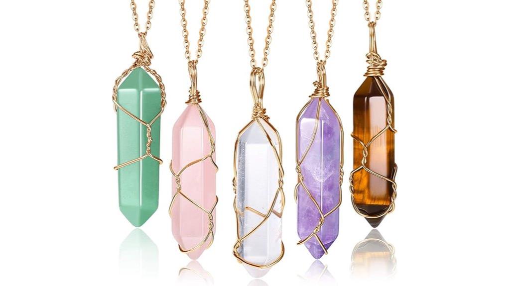 crystal necklace set