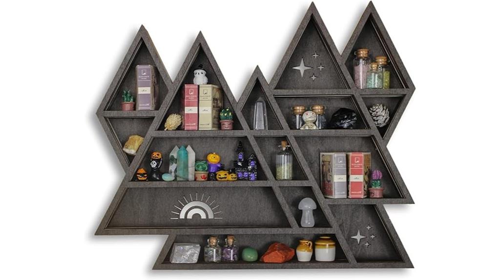 crystal triangle wall shelf
