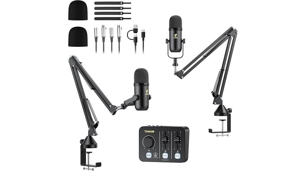 dual microphone podcast kit