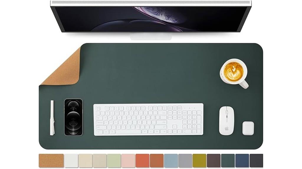 dual sided cork desk mat