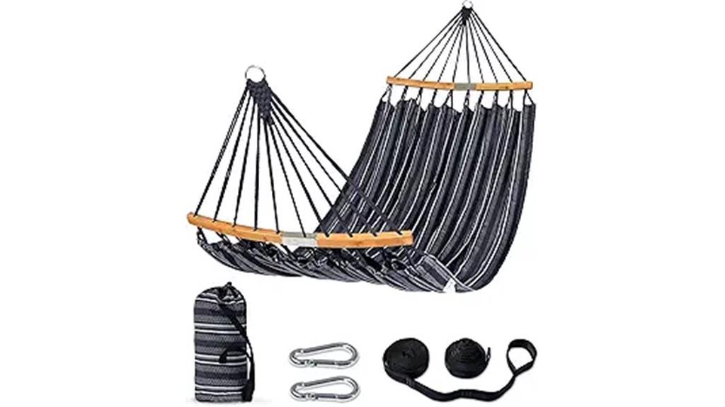 durable camping hammock with bars