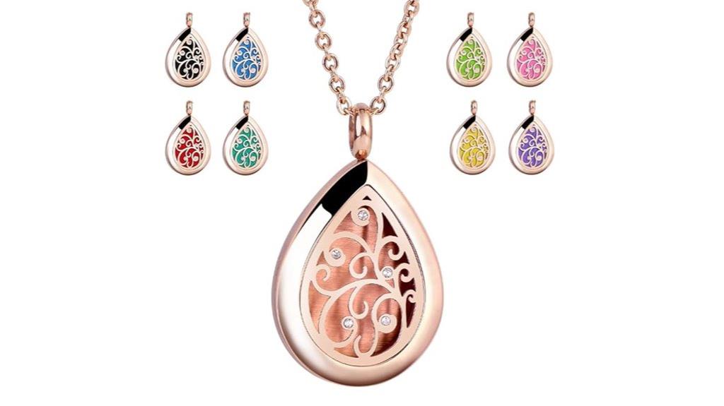 elegant rose gold diffuser necklace
