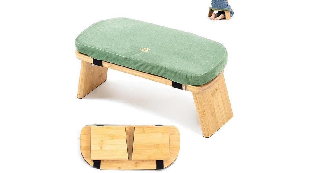 foldable green meditation stool