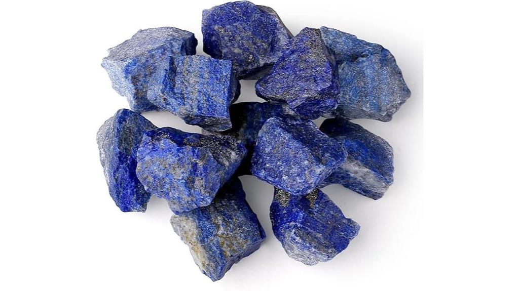 four raw lapis lazuli crystals