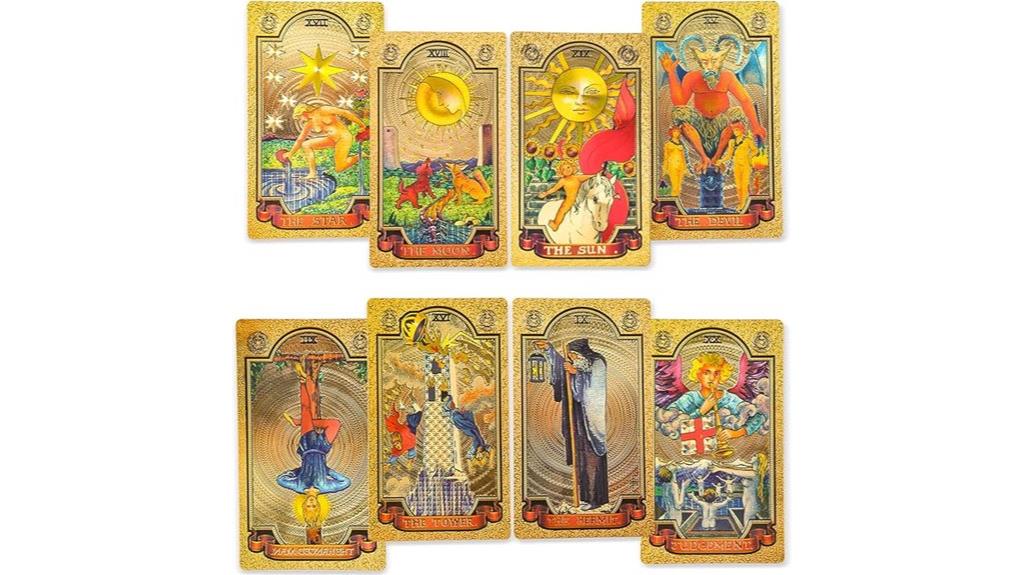 gold foil tarot cards