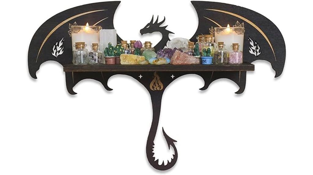 gothic dragon crystal shelf