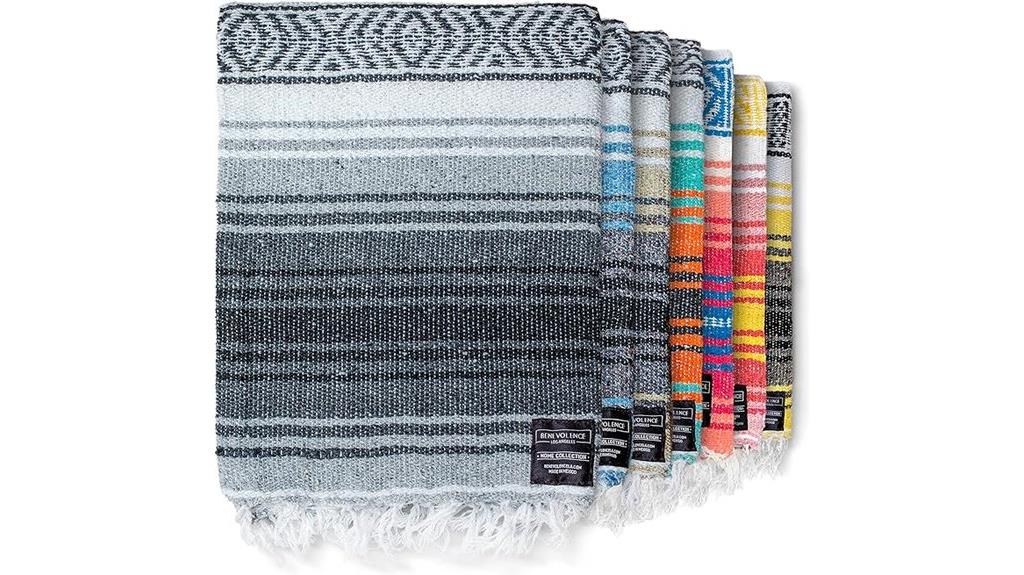 gray handwoven mexican blanket