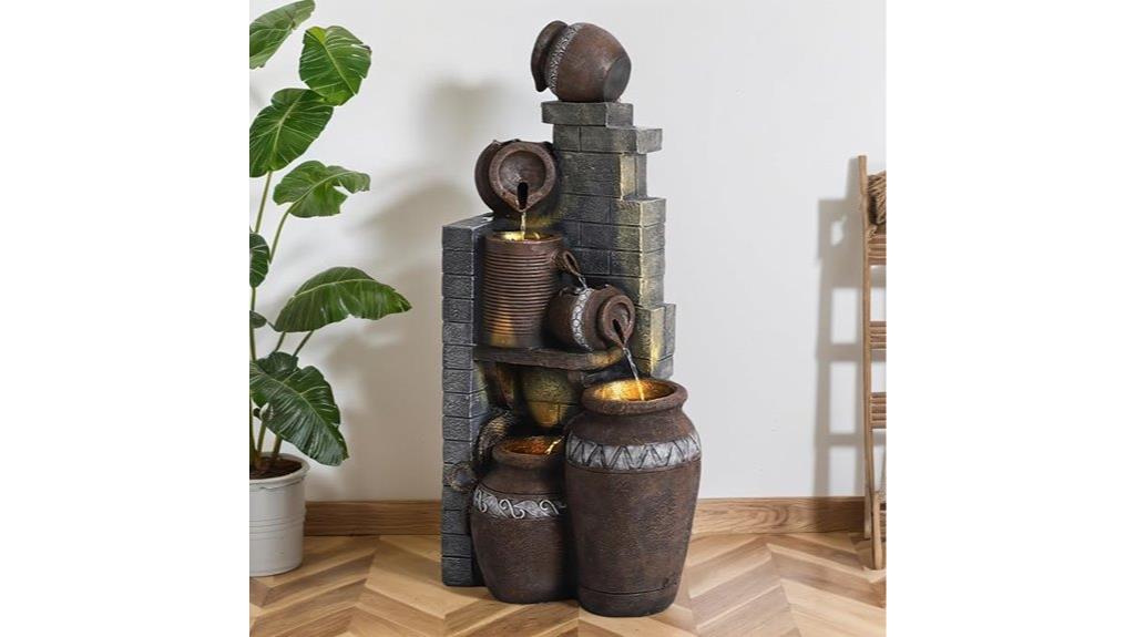 grey multi tier fountain