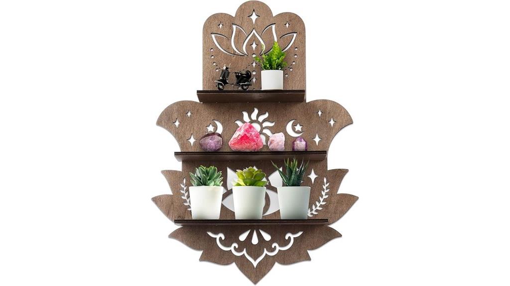 hamsa lotus crystal shelf