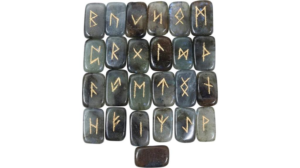 labradorite rune stones set