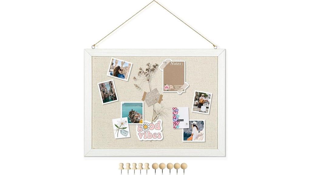 linen cork bulletin board