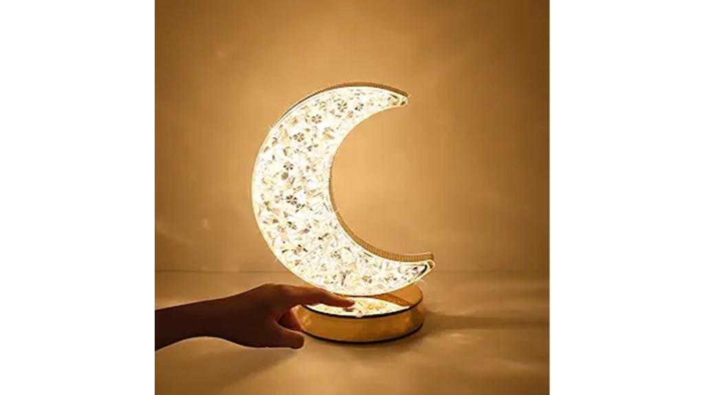 moon shaped crystal lamp