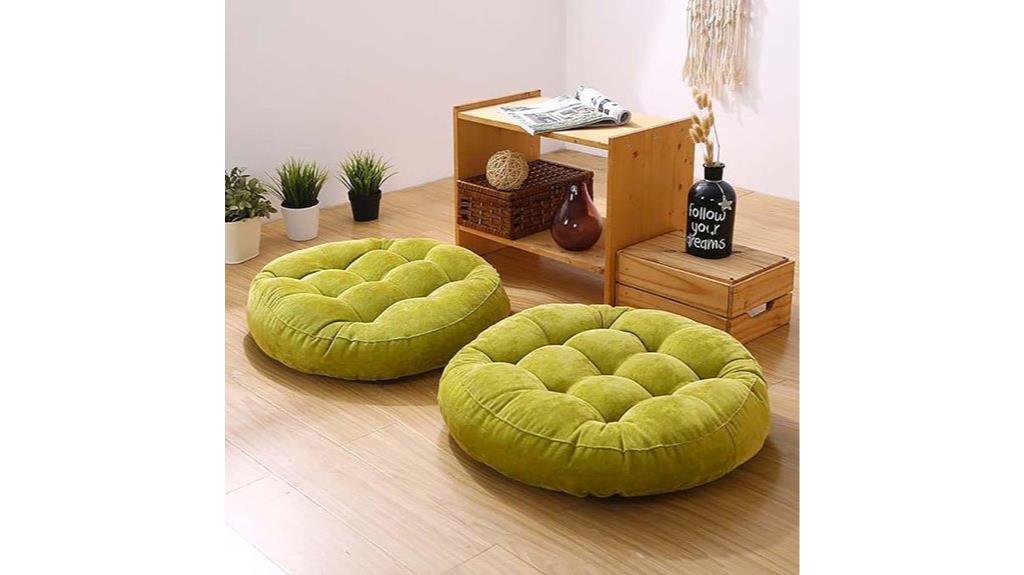 pair of meditation cushions