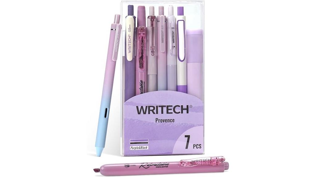 pastel purple gel pen set