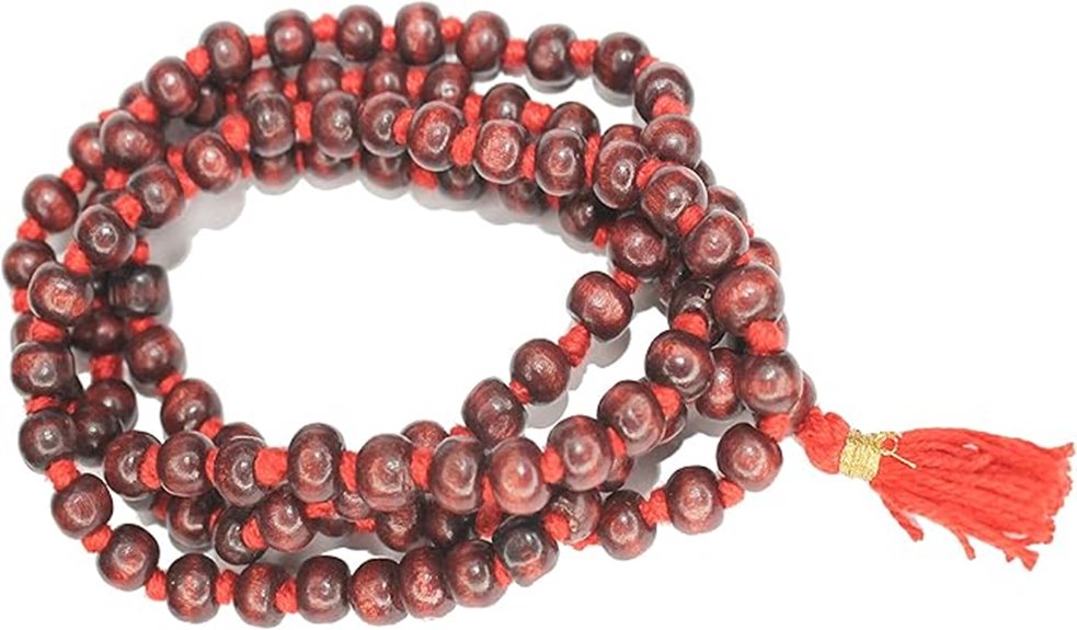 red rosewood bead necklace