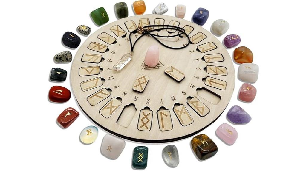 rune stone set with crystals
