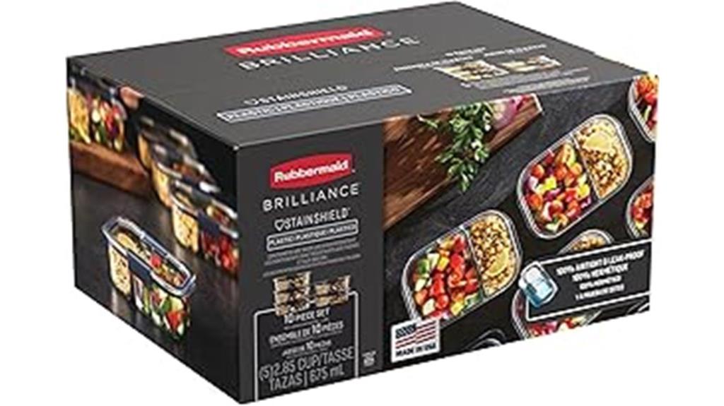 set of five durable containers