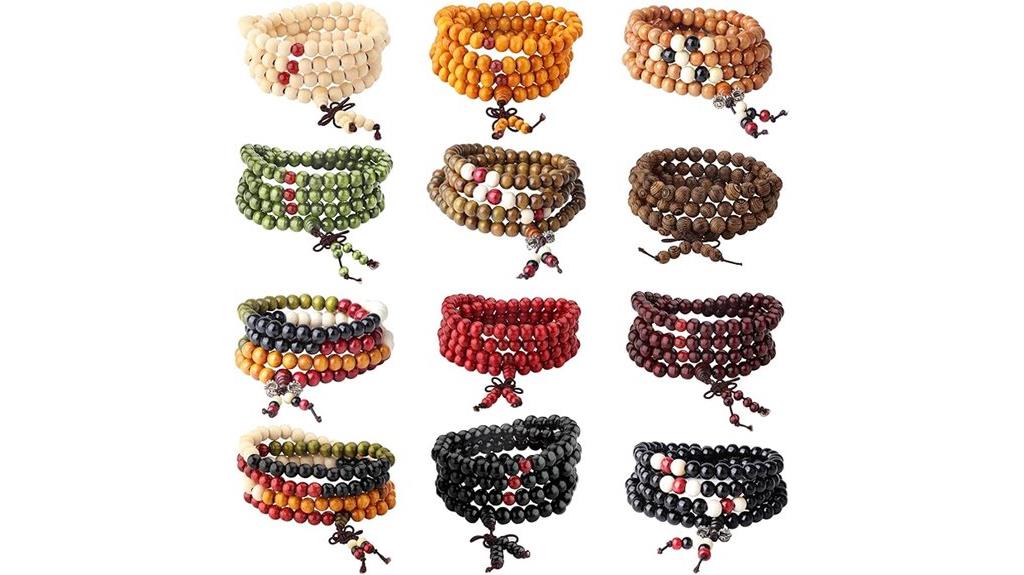 twelve mala bead bracelets