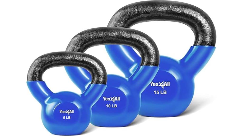 vinyl coated kettlebell set