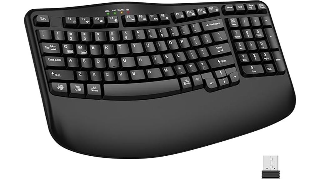 wireless ergonomic keyboard with wrist rest
