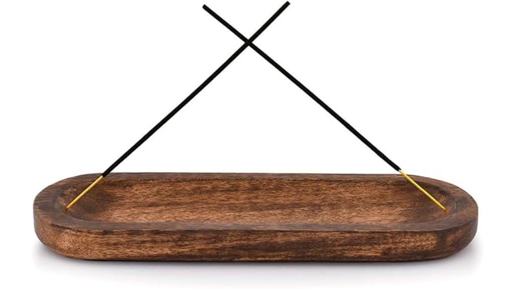 wooden incense holder with ash catcher