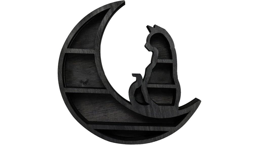 wooden moon cat jewelry organizer
