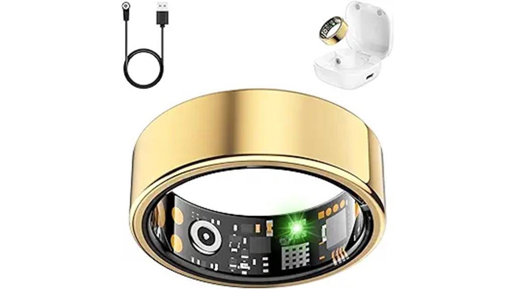 gold heart rate ring