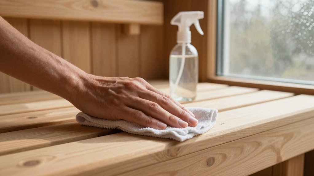 gentle cleaning preserves sauna surfaces